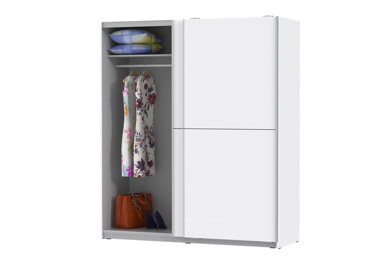 Slosser Garderob 170x191 cm - Extra Vit - Förvaring - Klädförvaring - Garderob & garderobssystem
