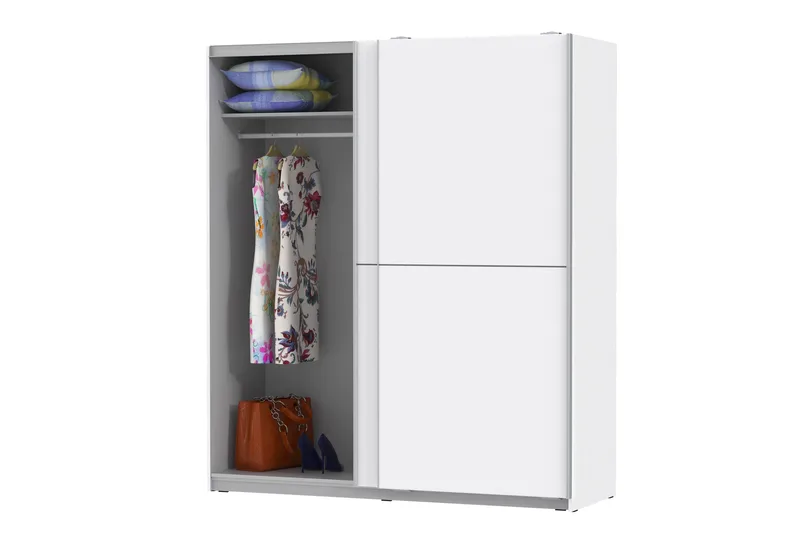 Slosser Garderob 170x191 cm - Extra Vit - Förvaring - Klädförvaring - Garderob & garderobssystem