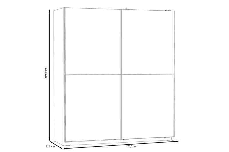 Slosser Garderob 170x191 cm - Grå - Förvaring - Klädförvaring - Garderob & garderobssystem