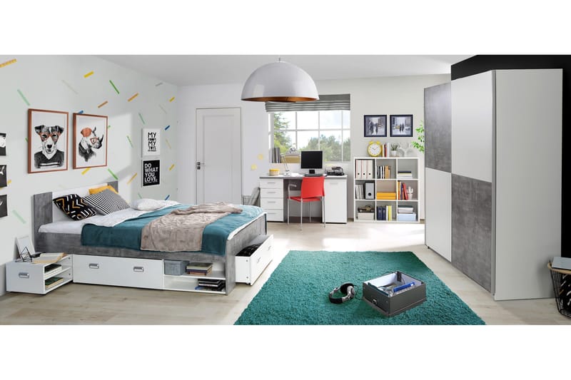 Slosser Garderob 170x191 cm - Grå - Förvaring - Klädförvaring - Garderob & garderobssystem