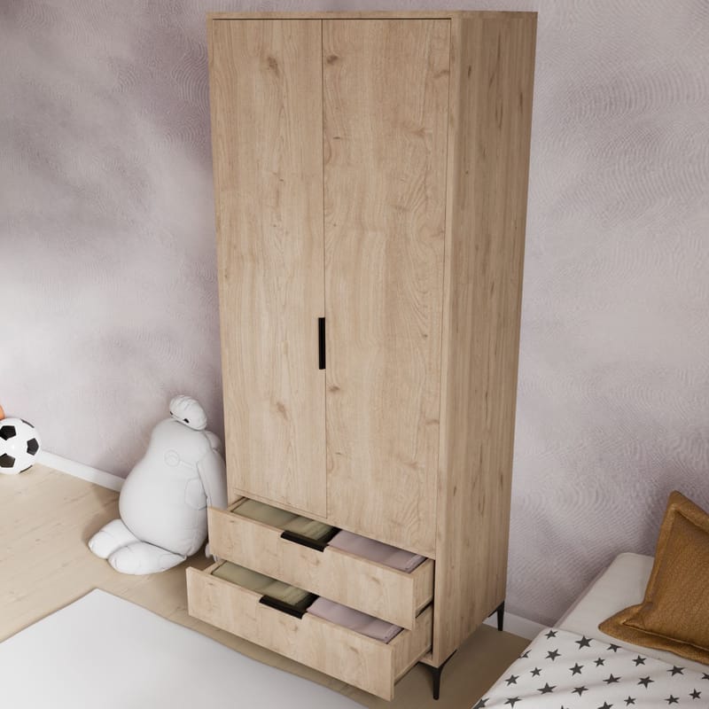 Sorav Garderob 80x192 cm - Ek - Förvaring - Klädförvaring - Garderob & garderobssystem - Klädskåp & fristående garderob