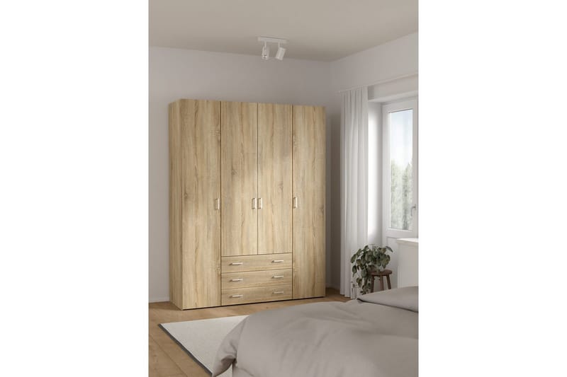Space Garderob 154x200 cm - Natur - Förvaring - Klädförvaring - Garderob & garderobssystem