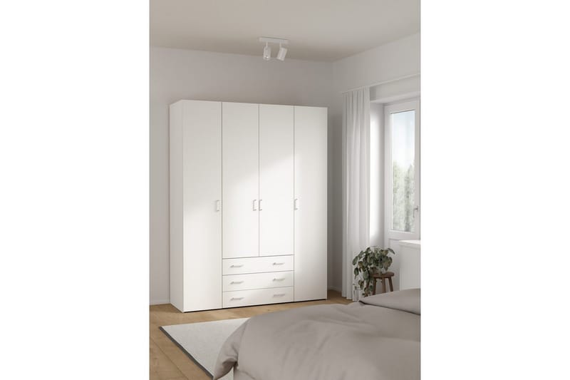 Space Garderob 154x200 cm - Vit - Förvaring - Klädförvaring - Garderob & garderobssystem