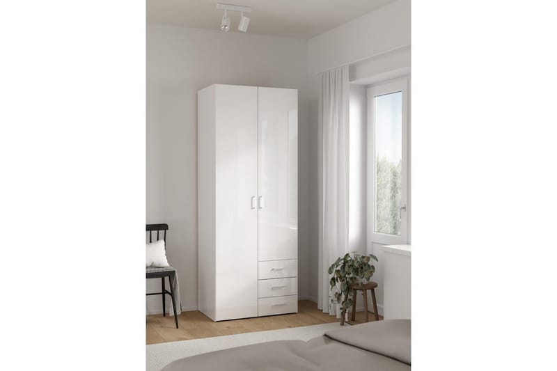 Space Garderob 78x200 cm - Vit - Förvaring - Klädförvaring - Garderob & garderobssystem