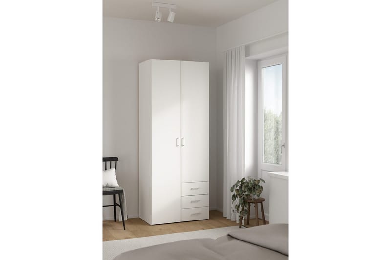 Space Garderob 78x200 cm - Vit - Förvaring - Klädförvaring - Garderob & garderobssystem