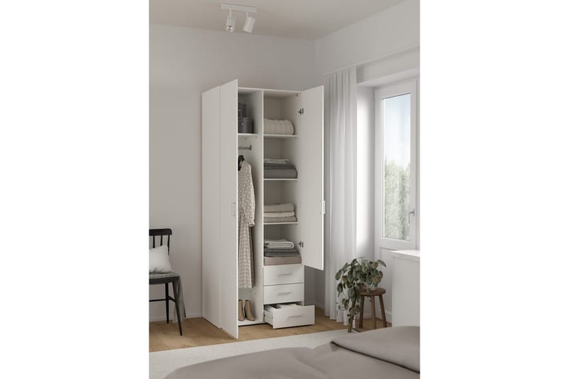 Space Garderob 78x200 cm - Vit - Förvaring - Klädförvaring - Garderob & garderobssystem
