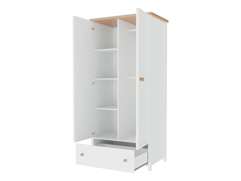 Storys garderob 85x187 cm - Beige, ek - Förvaring - Klädförvaring - Garderob & garderobssystem - Klädskåp & fristående garderob
