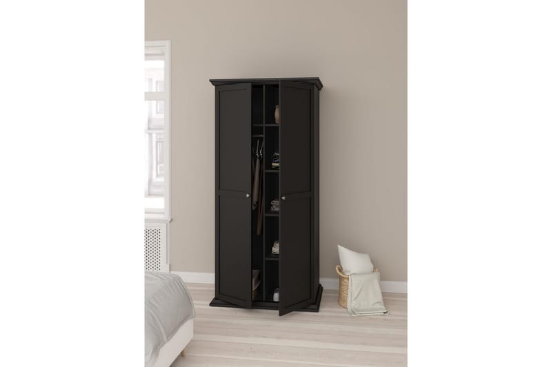 Suneta Garderob 96x200 cm - Svart - Förvaring - Klädförvaring - Garderob & garderobssystem