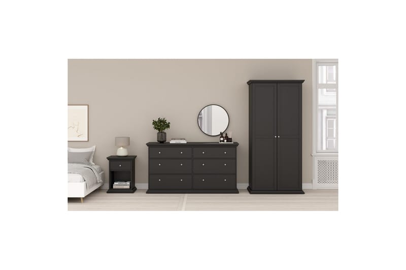 Suneta Garderob 96x200 cm - Svart - Förvaring - Klädförvaring - Garderob & garderobssystem