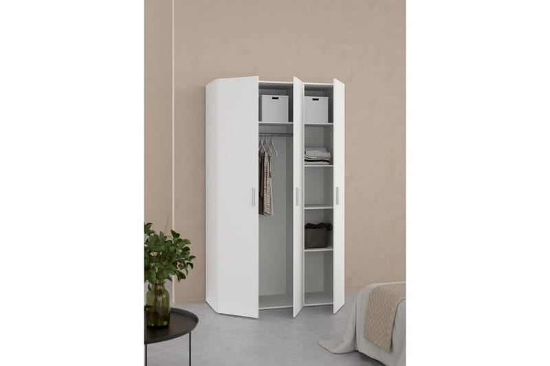 Suntia Garderob 118x201 cm - Vit - Förvaring - Klädförvaring - Garderob & garderobssystem