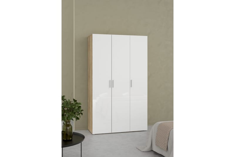 Suntia Garderob 118x201 cm - Vit/Natur - Förvaring - Klädförvaring - Garderob & garderobssystem