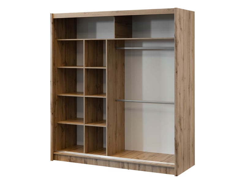 Swanley Garderob med Spegel 203x215 cm - Brun/Vit - Förvaring - Klädförvaring - Garderob & garderobssystem