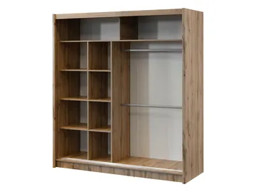 Swanley Garderob med Spegel 203x215 cm - Brun/Vit - Förvaring - Klädförvaring - Garderob & garderobssystem