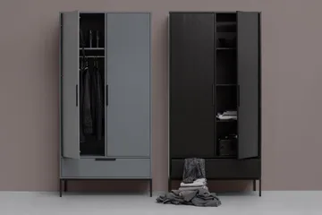 Swichor Garderob 180 cm - Svart - Förvaring - Klädförvaring - Garderob & garderobssystem
