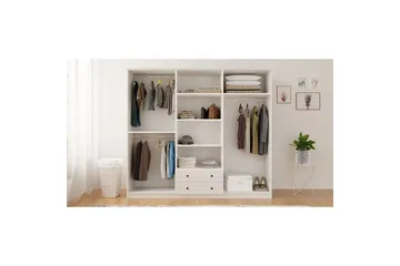 Sylvenor Garderob 210x184 cm - Matt Vit - Förvaring - Klädförvaring - Garderob & garderobssystem