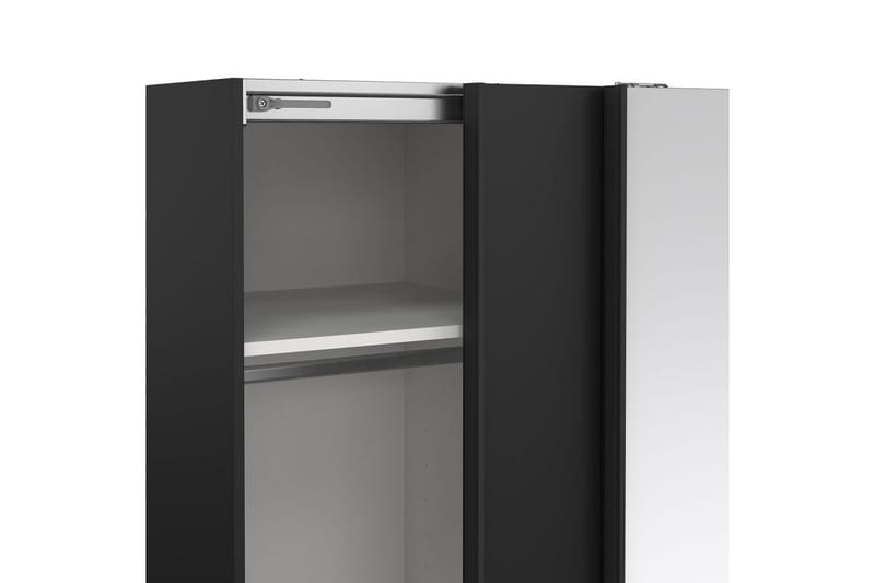 Takeru Garderob med Spegel 119x200 cm - Svart - Förvaring - Klädförvaring - Garderob & garderobssystem