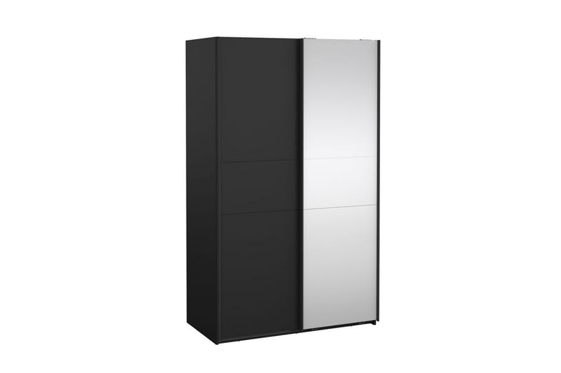 Takeru Garderob med Spegel 119x200 cm - Svart - Förvaring - Klädförvaring - Garderob & garderobssystem