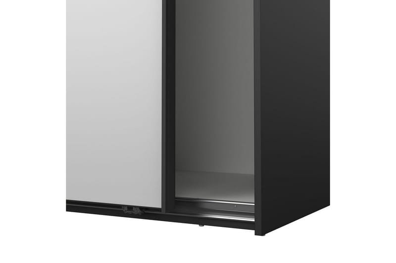 Takeru Garderob med Spegel 119x200 cm - Svart - Förvaring - Klädförvaring - Garderob & garderobssystem