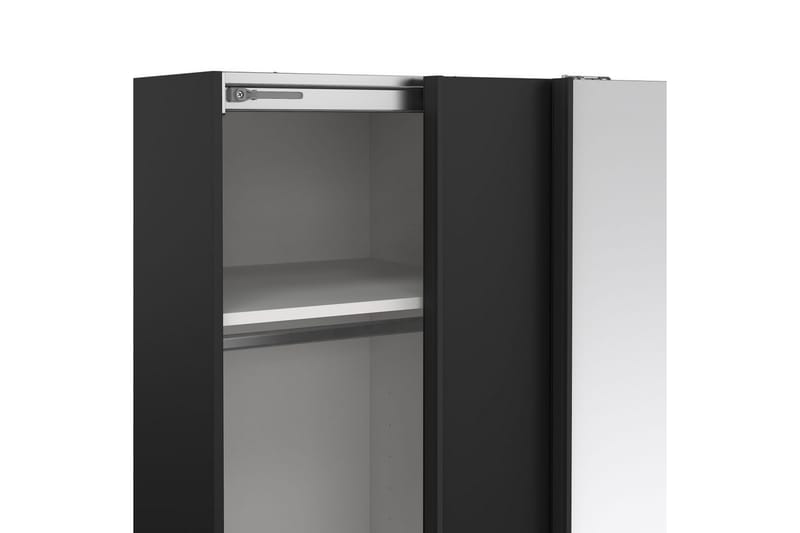 Takeru Garderob med Spegel 119x200 cm - Svart - Förvaring - Klädförvaring - Garderob & garderobssystem