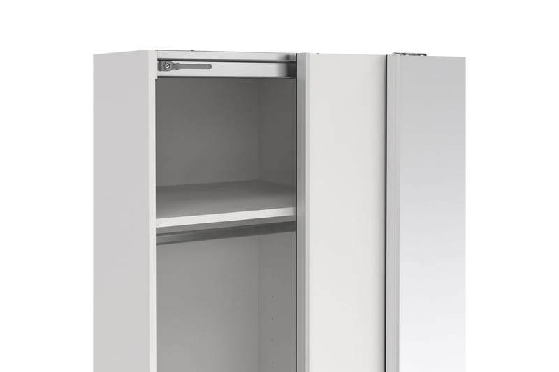 Takeru Garderob med Spegel 119x200 cm - Vit - Förvaring - Klädförvaring - Garderob & garderobssystem