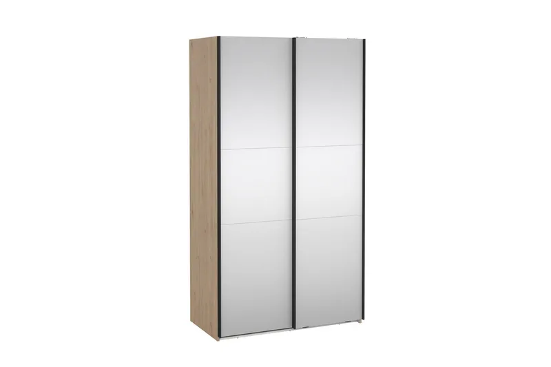 Takeru Garderob med Spegel 119x220 cm - Natur - Förvaring - Klädförvaring - Garderob & garderobssystem
