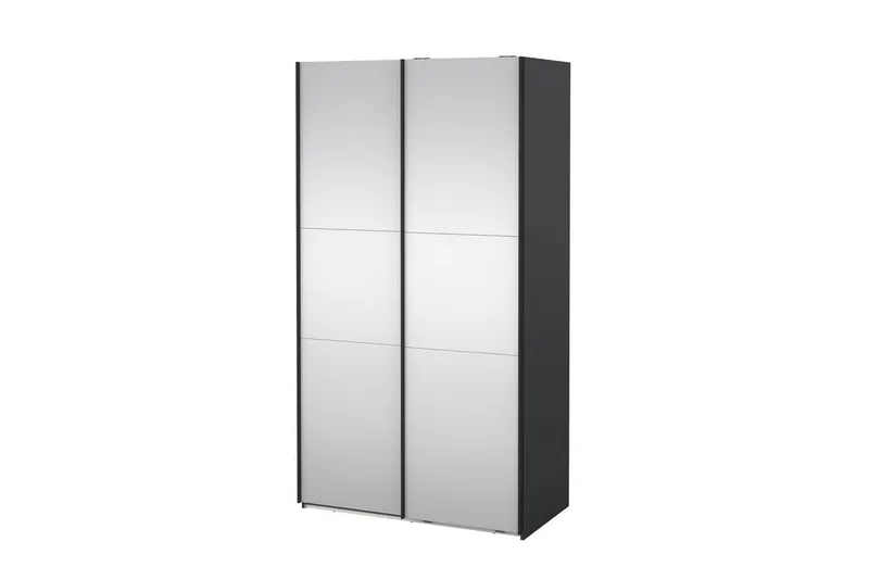 Takeru Garderob med Spegel 119x220 cm, Svart