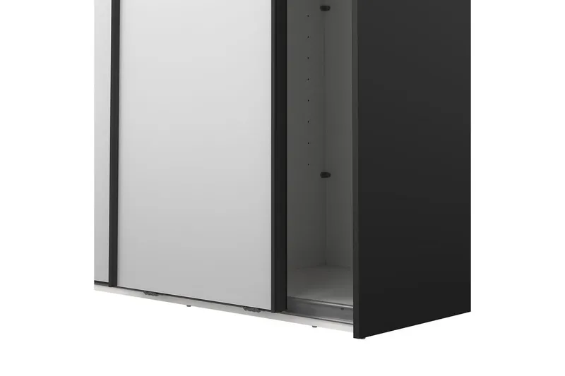 Takeru Garderob med Spegel 119x220 cm - Svart - Förvaring - Klädförvaring - Garderob & garderobssystem