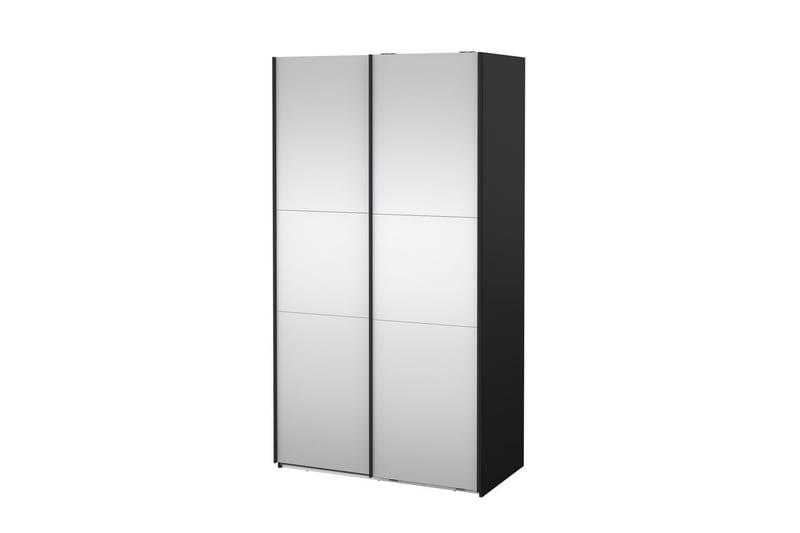 Takeru Garderob med Spegel 119x220 cm - Svart - Förvaring - Klädförvaring - Garderob & garderobssystem