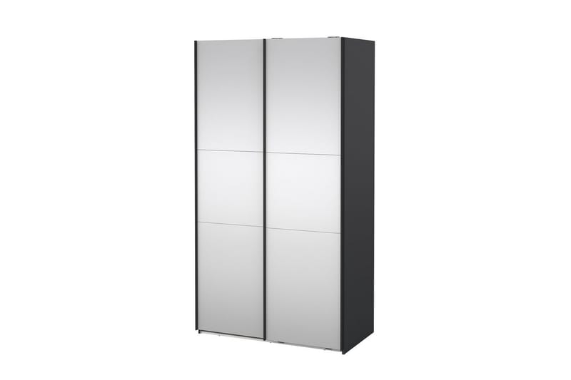 Takeru Garderob med Spegel 119x220 cm - Svart - Förvaring - Klädförvaring - Garderob & garderobssystem
