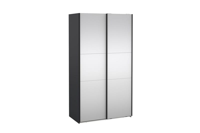 Takeru Garderob med Spegel 119x220 cm - Svart - Förvaring - Klädförvaring - Garderob & garderobssystem