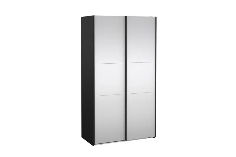 Takeru Garderob med Spegel 119x220 cm - Svart - Förvaring - Klädförvaring - Garderob & garderobssystem