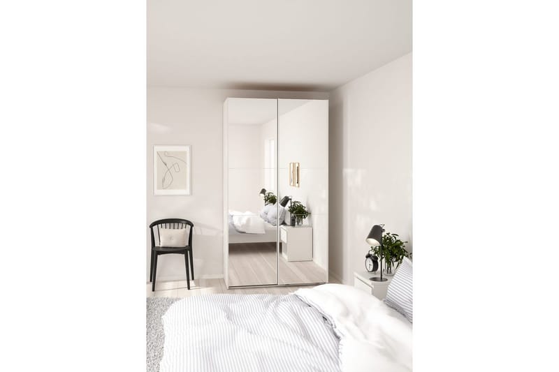 Takeru Garderob med Spegel 119x220 cm - Vit - Förvaring - Klädförvaring - Garderob & garderobssystem