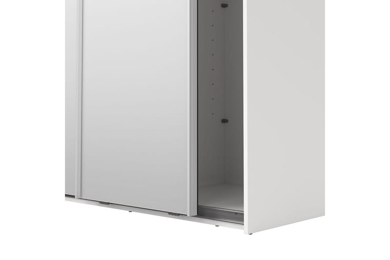 Takeru Garderob med Spegel 119x220 cm - Vit - Förvaring - Klädförvaring - Garderob & garderobssystem