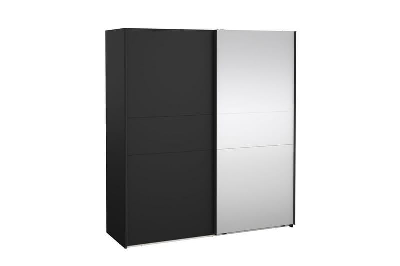 Takeru Garderob med Spegel 179x200 cm - Svart - Förvaring - Klädförvaring - Garderob & garderobssystem