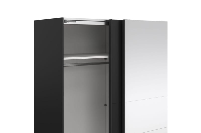 Takeru Garderob med Spegel 179x200 cm - Svart - Förvaring - Klädförvaring - Garderob & garderobssystem