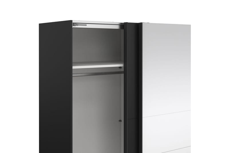 Takeru Garderob med Spegel 179x200 cm - Svart - Förvaring - Klädförvaring - Garderob & garderobssystem