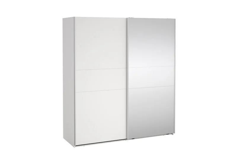 Takeru Garderob med Spegel 179x200 cm - Vit - Förvaring - Klädförvaring - Garderob & garderobssystem