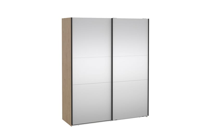 Takeru Garderob med Spegel 179x220 cm - Natur - Förvaring - Klädförvaring - Garderob & garderobssystem
