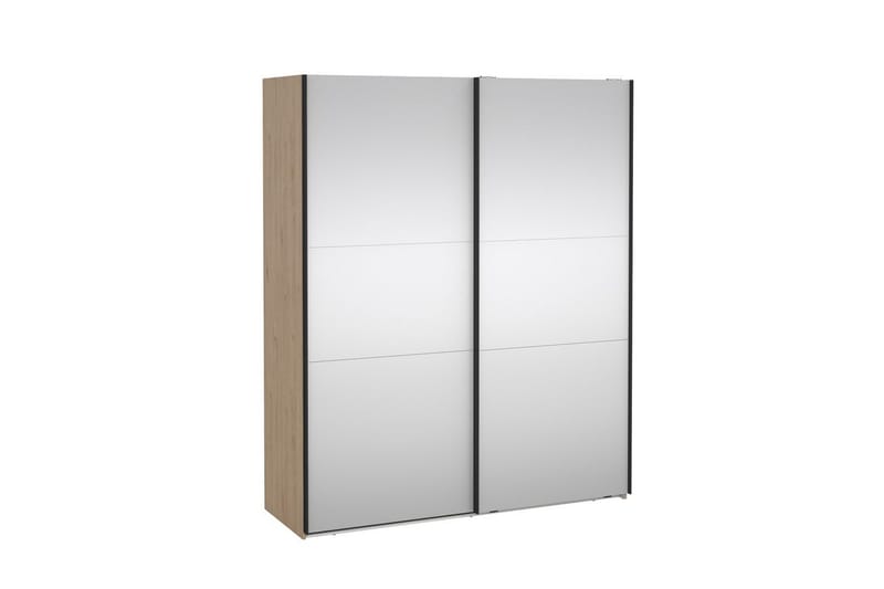 Takeru Garderob med Spegel 179x220 cm - Natur - Förvaring - Klädförvaring - Garderob & garderobssystem