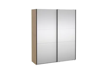 Takeru Garderob med Spegel 179x220 cm - Natur - Förvaring - Klädförvaring - Garderob & garderobssystem