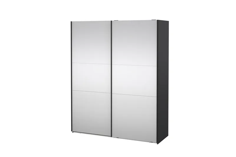 Takeru Garderob med Spegel 179x220 cm, Svart