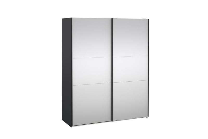 Takeru Garderob med Spegel 179x220 cm - Svart - Förvaring - Klädförvaring - Garderob & garderobssystem