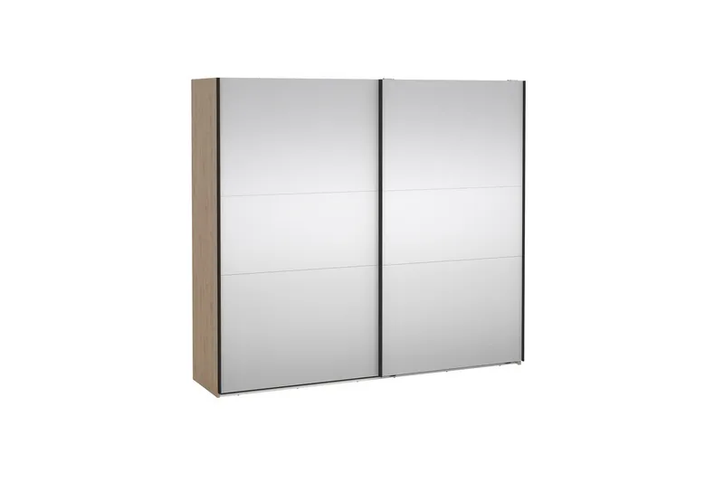 Takeru Garderob med Spegel 244x220 cm - Natur - Förvaring - Klädförvaring - Garderob & garderobssystem