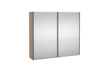 Takeru Garderob med Spegel 244x220 cm - Natur - Förvaring - Klädförvaring - Garderob & garderobssystem