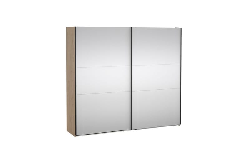 Takeru Garderob med Spegel 244x220 cm - Natur - Förvaring - Klädförvaring - Garderob & garderobssystem