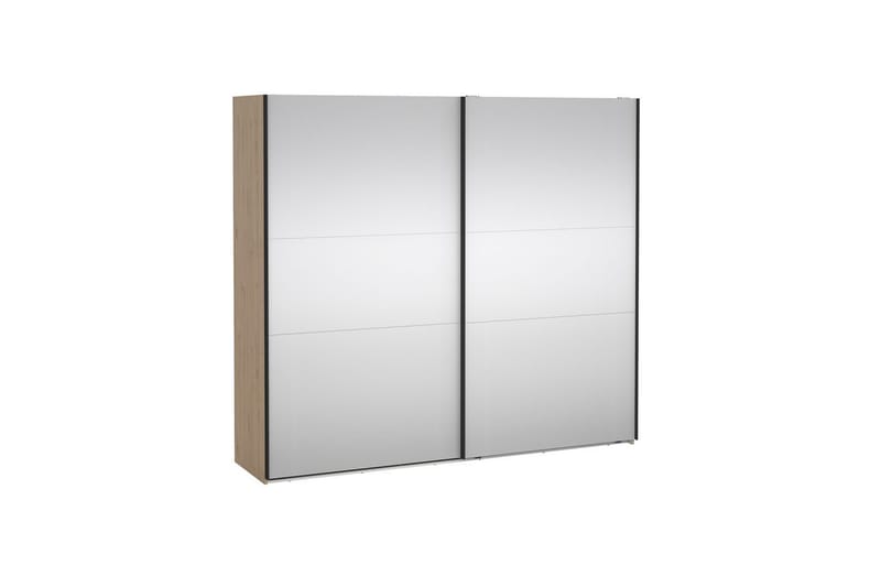 Takeru Garderob med Spegel 244x220 cm - Natur - Förvaring - Klädförvaring - Garderob & garderobssystem