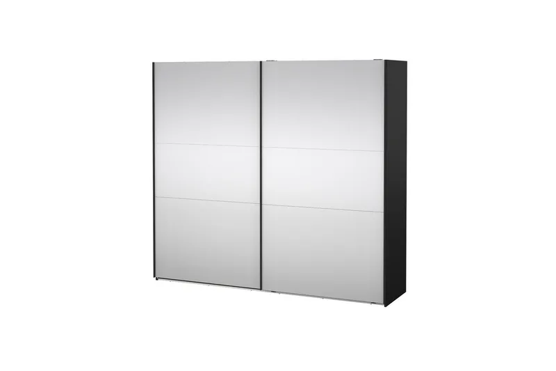 Takeru Garderob med Spegel 244x220 cm, Svart