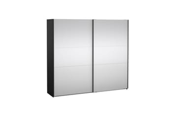 Takeru Garderob med Spegel 244x220 cm - Svart - Förvaring - Klädförvaring - Garderob & garderobssystem