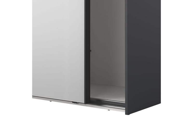 Takeru Garderob med Spegel 244x220 cm - Svart - Förvaring - Klädförvaring - Garderob & garderobssystem