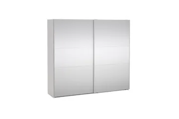 Takeru Garderob med Spegel 244x220 cm - Vit - Förvaring - Klädförvaring - Garderob & garderobssystem
